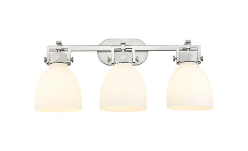 Innovations - 411-3W-SN-G412-7WH - Three Light Bath Vanity - Downtown Urban - Satin Nickel