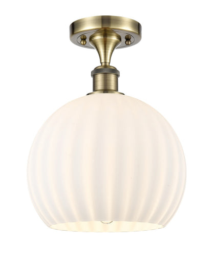 Ballston LED Semi-Flush Mount Antique Brass