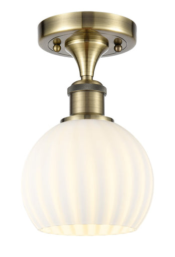 Ballston LED Semi-Flush Mount Antique Brass
