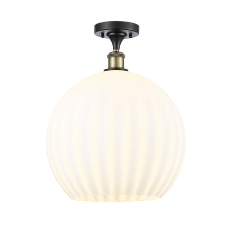 Ballston LED Semi-Flush Mount Black Antique Brass