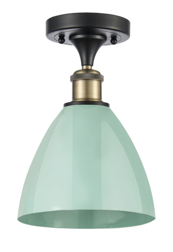 Ballston One Light Semi-Flush Mount Black Antique Brass