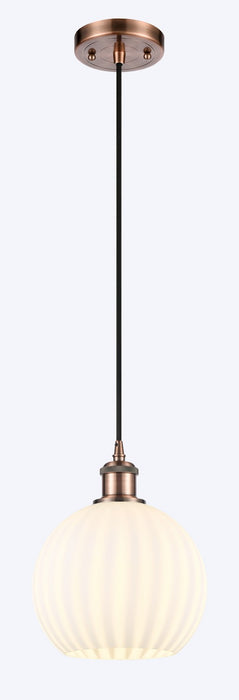 Innovations - 516-1P-AC-G1217-8WV - LED Mini Pendant - Ballston - Antique Copper