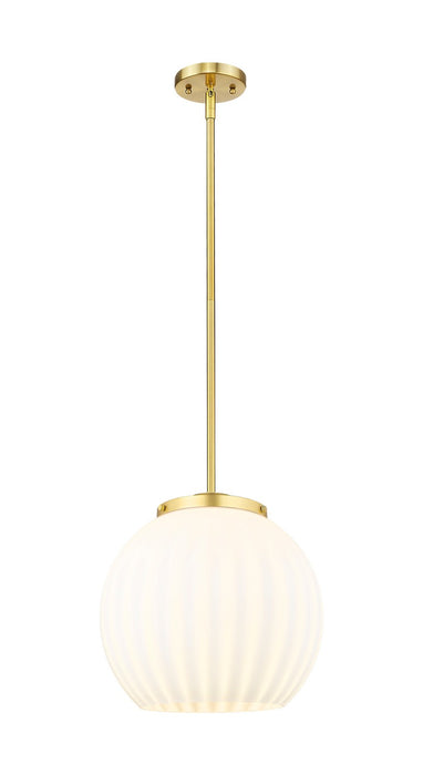 Innovations - 221-1S-SG-G1217-14WV - LED Pendant - Franklin Restoration - Satin Gold