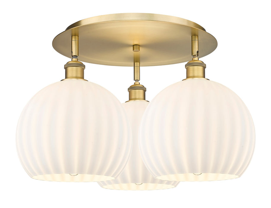 Innovations - 516-3C-BB-G1217-10WV - LED Flush Mount - Downtown Urban - Brushed Brass