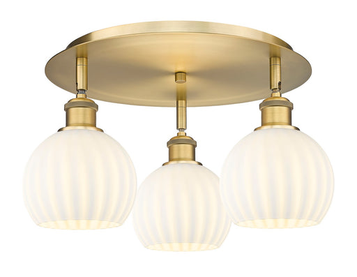 Innovations - 516-3C-BB-G1217-6WV - LED Flush Mount - Downtown Urban - Brushed Brass