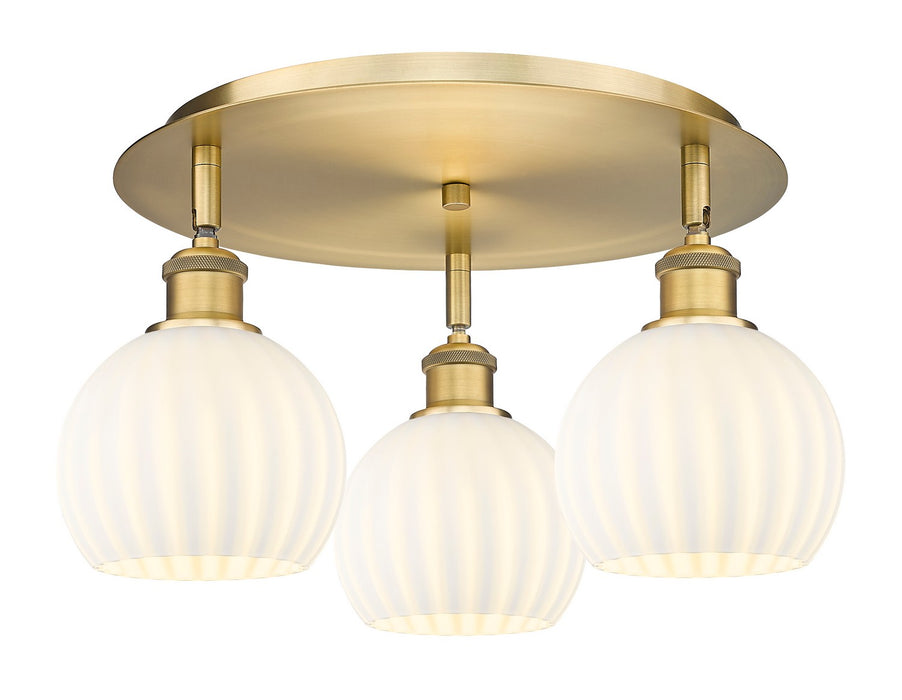 Innovations - 516-3C-BB-G1217-6WV - LED Flush Mount - Downtown Urban - Brushed Brass