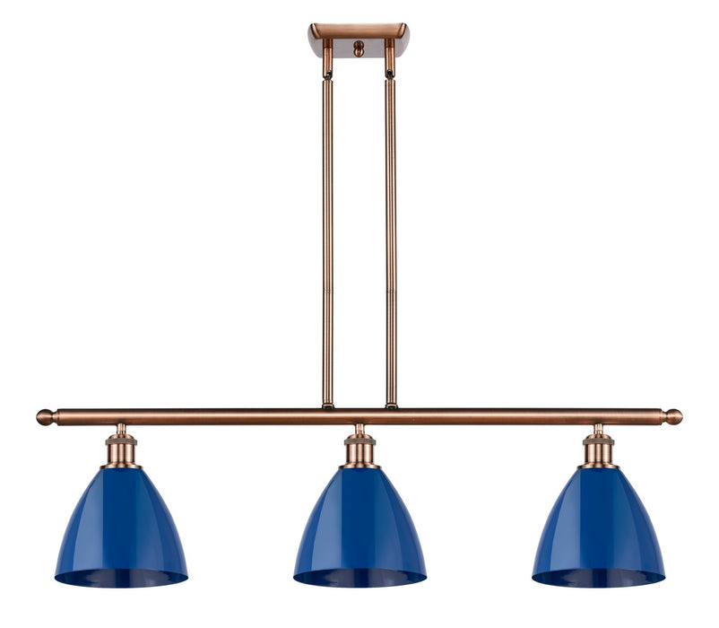 Innovations - 516-3I-AC-MBD-75-BL - Three Light Island Pendant - Ballston - Antique Copper