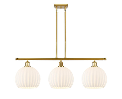 Innovations - 516-3I-SG-G1217-10WV - LED Island Pendant - Ballston - Satin Gold