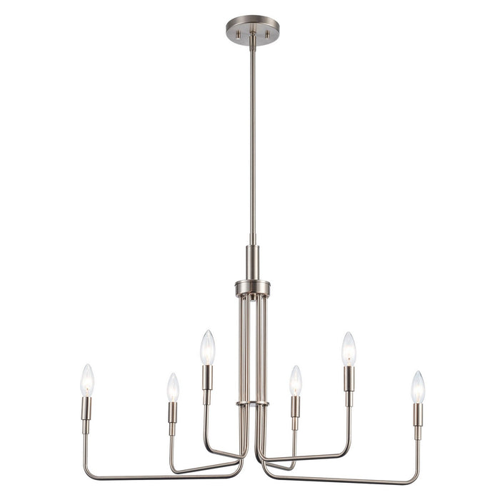 Trans Globe Imports - 11315 BN - Six Light Chandelier - Brushed Nickel