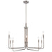 Trans Globe Imports - 11318 BN - Eight Light Chandelier - Brushed Nickel