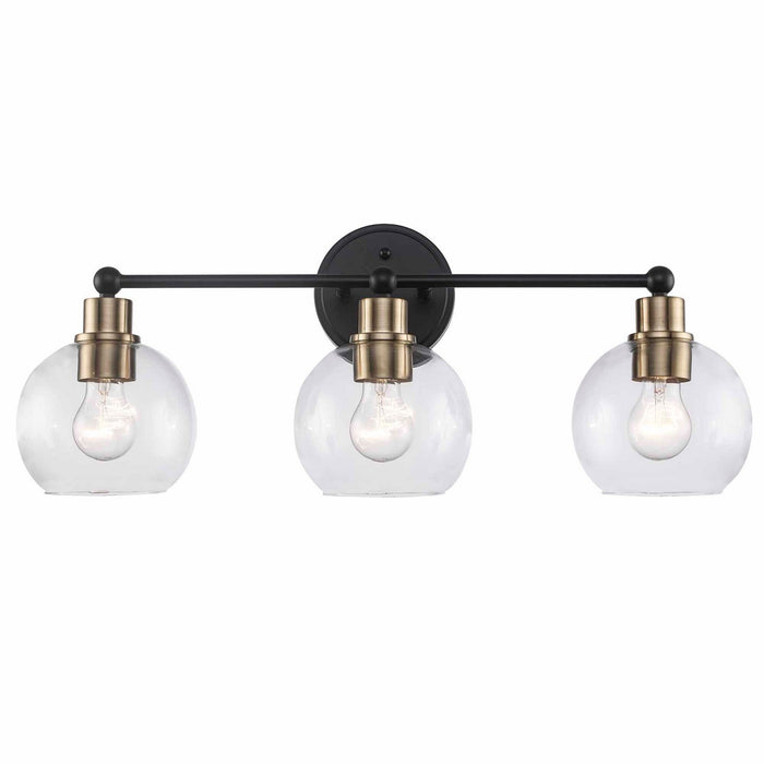 Trans Globe Imports - 22223 AG-BK - Three Light Vanity - Antique Gold / Black