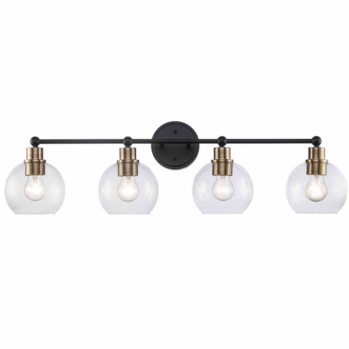 Trans Globe Imports - 22224 AG-BK - Four Light Vanity - Antique Gold / Black