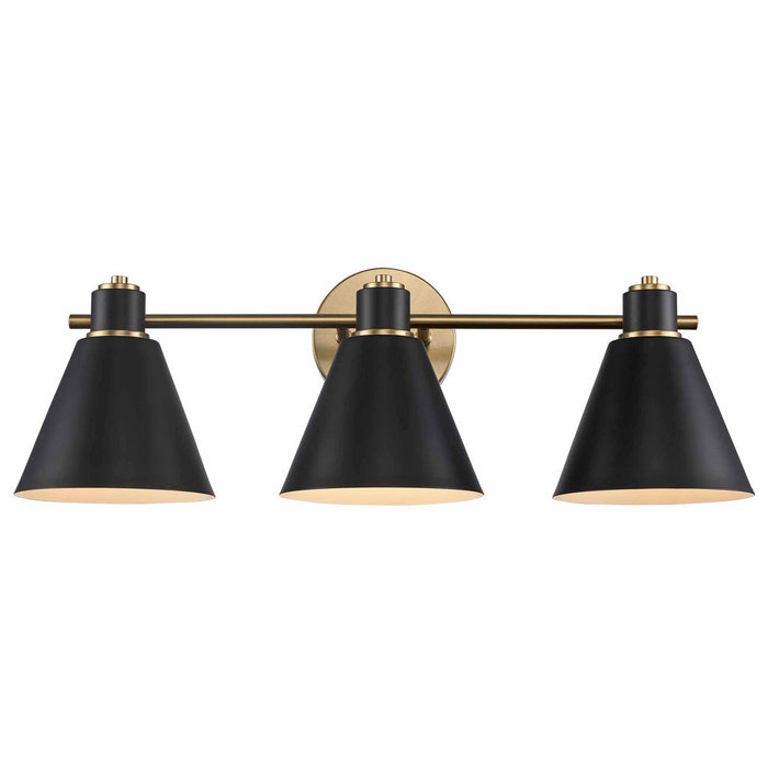 Trans Globe Imports - 22593 AG-BK - Three Light Vanity - Antique Gold / Black