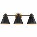 Trans Globe Imports - 22593 AG-BK - Three Light Vanity - Antique Gold / Black