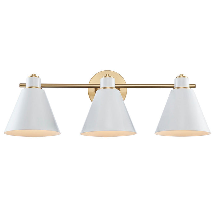 Trans Globe Imports - 22593 AG-WH - Three Light Vanity - Antique Gold / White