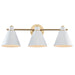 Trans Globe Imports - 22593 AG-WH - Three Light Vanity - Antique Gold / White