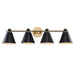 Trans Globe Imports - 22594 AG-BK - Four Light Vanity - Antique Gold / Black