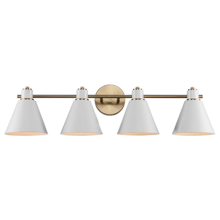 Trans Globe Imports - 22594 AG-WH - Four Light Vanity - Antique Gold / White