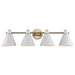 Trans Globe Imports - 22594 AG-WH - Four Light Vanity - Antique Gold / White