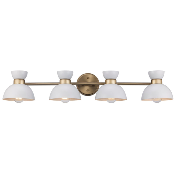 Trans Globe Imports - 71854 WH-AG - Four Light Vanity - White / Antique Gold