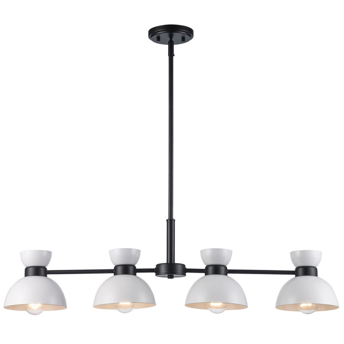 Trans Globe Imports - 71856 WH-BK - Four Light Chandelier - White / Black