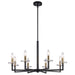 Trans Globe Imports - 71878 BK-AG - Eight Light Chandelier - Black / Antique Gold