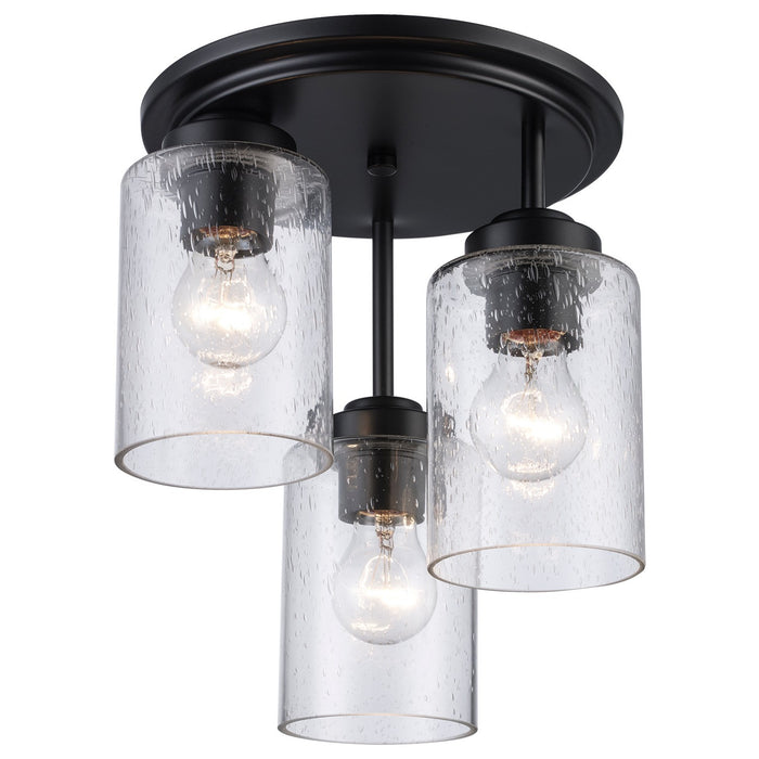 Trans Globe Imports - 80520-3 BK - Three Light Flush Mount - Black