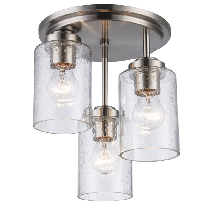 Trans Globe Imports - 80520-3 BN - Three Light Flush Mount - Brushed Nickel