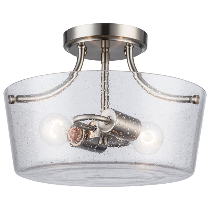 Trans Globe Imports - 80527-2 BN - Two Light Flush Mount - Brushed Nickel