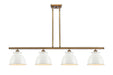 Innovations - 516-4I-BB-M14-W - Four Light Island Pendant - Ballston - Brushed Brass