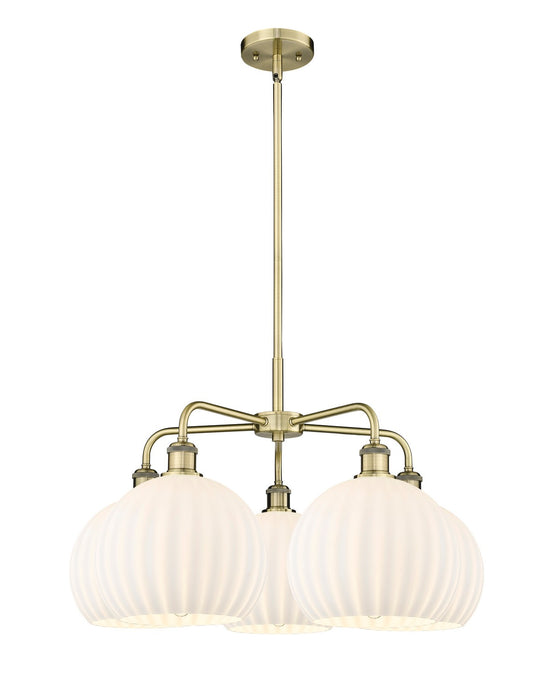 Innovations - 516-5CR-AB-G1217-10WV - LED Chandelier - Downtown Urban - Antique Brass