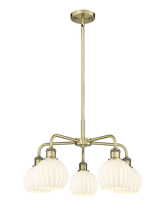 Innovations - 516-5CR-AB-G1217-6WV - LED Chandelier - Downtown Urban - Antique Brass