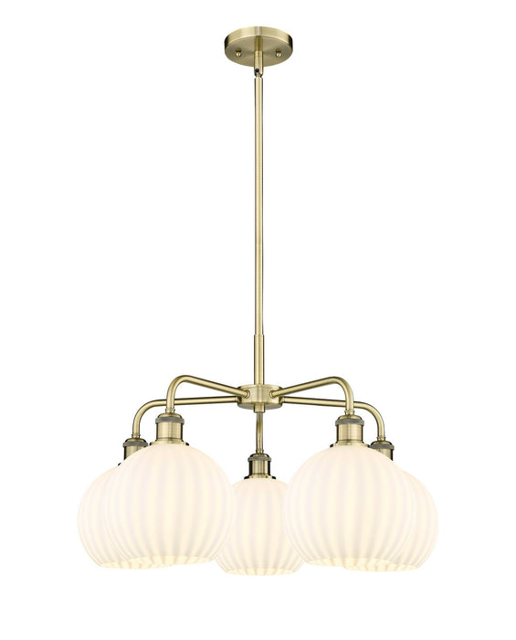 Innovations - 516-5CR-AB-G1217-8WV - LED Chandelier - Downtown Urban - Antique Brass