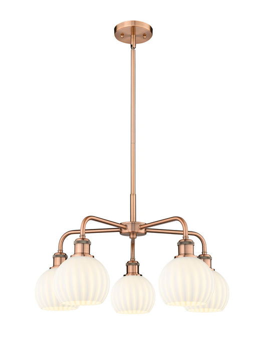 Innovations - 516-5CR-AC-G1217-6WV - LED Chandelier - Downtown Urban - Antique Copper