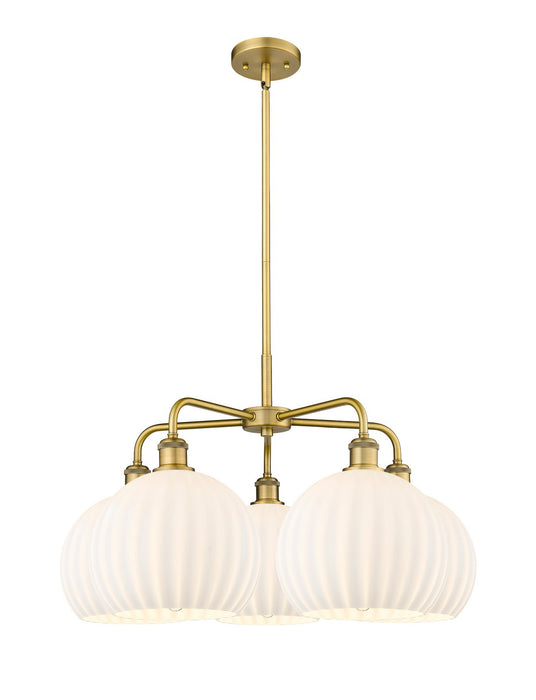 Innovations - 516-5CR-BB-G1217-10WV - LED Chandelier - Downtown Urban - Brushed Brass