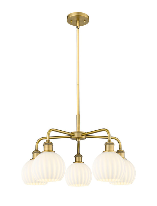 Innovations - 516-5CR-BB-G1217-6WV - LED Chandelier - Downtown Urban - Brushed Brass