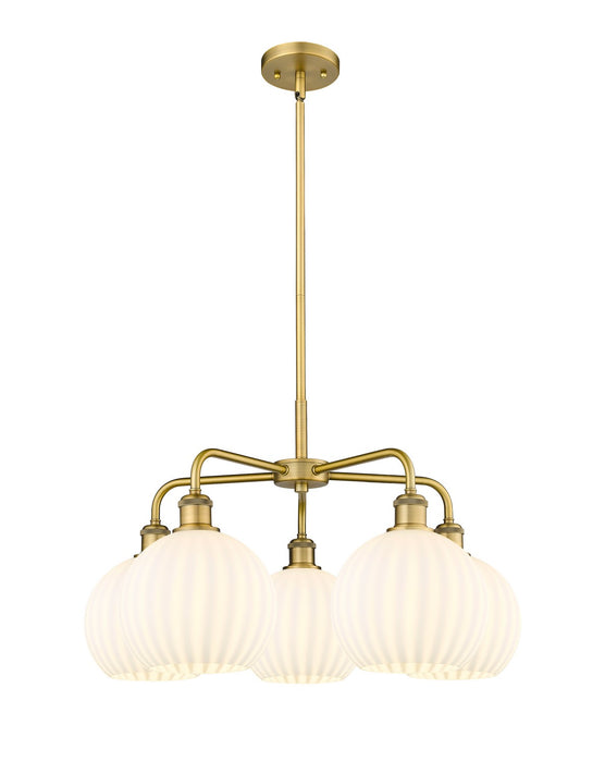 Innovations - 516-5CR-BB-G1217-8WV - LED Chandelier - Downtown Urban - Brushed Brass