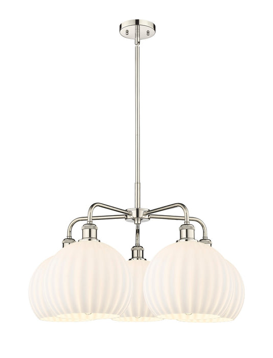 Innovations - 516-5CR-PN-G1217-10WV - LED Chandelier - Downtown Urban - Polished Nickel