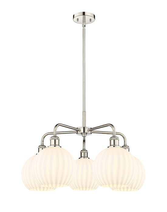 Innovations - 516-5CR-PN-G1217-8WV - LED Chandelier - Downtown Urban - Polished Nickel