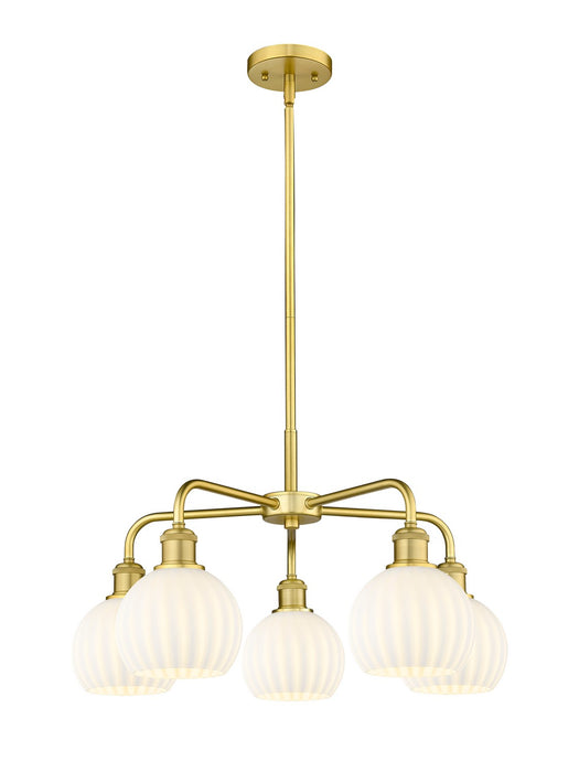 Innovations - 516-5CR-SG-G1217-6WV - LED Chandelier - Downtown Urban - Satin Gold