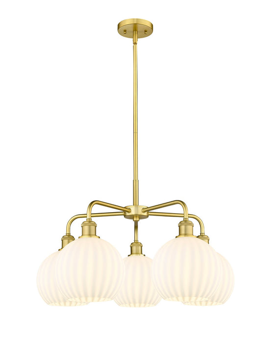 Innovations - 516-5CR-SG-G1217-8WV - LED Chandelier - Downtown Urban - Satin Gold