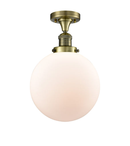 Franklin Restoration One Light Semi-Flush Mount Antique Brass