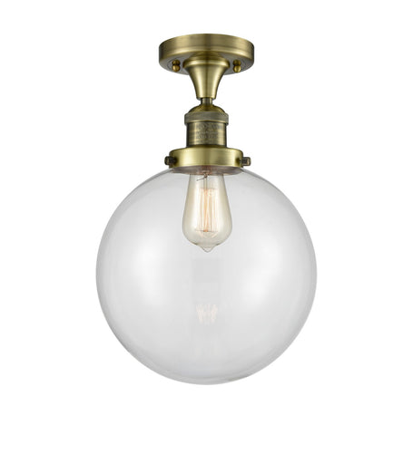 Franklin Restoration One Light Semi-Flush Mount Antique Brass
