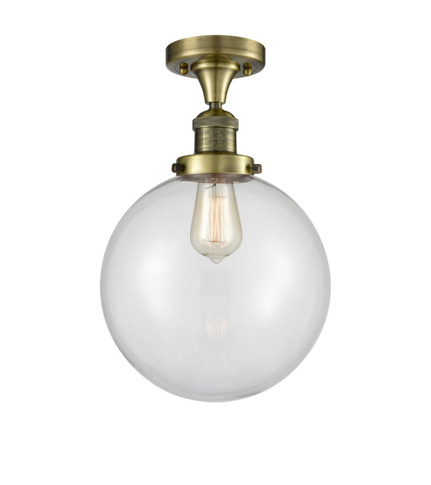 Innovations - 517-1CH-AB-G202-10 - One Light Semi-Flush Mount - Franklin Restoration - Antique Brass