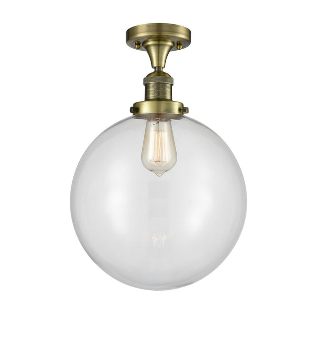 Innovations - 517-1CH-AB-G202-12 - One Light Semi-Flush Mount - Franklin Restoration - Antique Brass