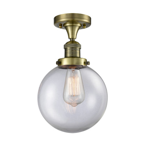 Franklin Restoration One Light Semi-Flush Mount Antique Brass