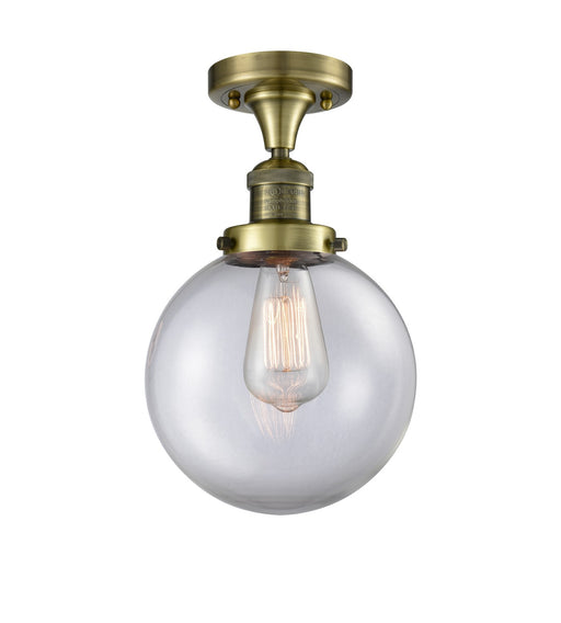 Innovations - 517-1CH-AB-G202-8 - One Light Semi-Flush Mount - Franklin Restoration - Antique Brass