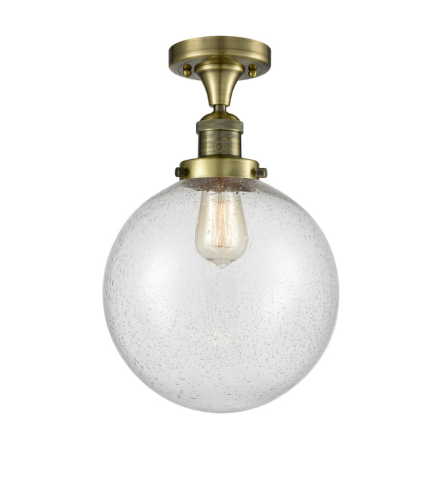 Innovations - 517-1CH-AB-G204-10 - One Light Semi-Flush Mount - Franklin Restoration - Antique Brass