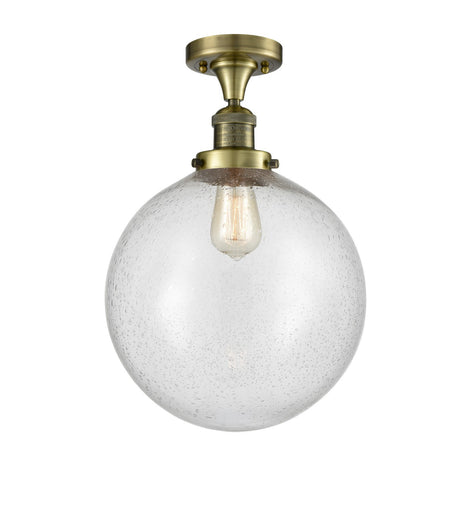 Franklin Restoration One Light Semi-Flush Mount Antique Brass