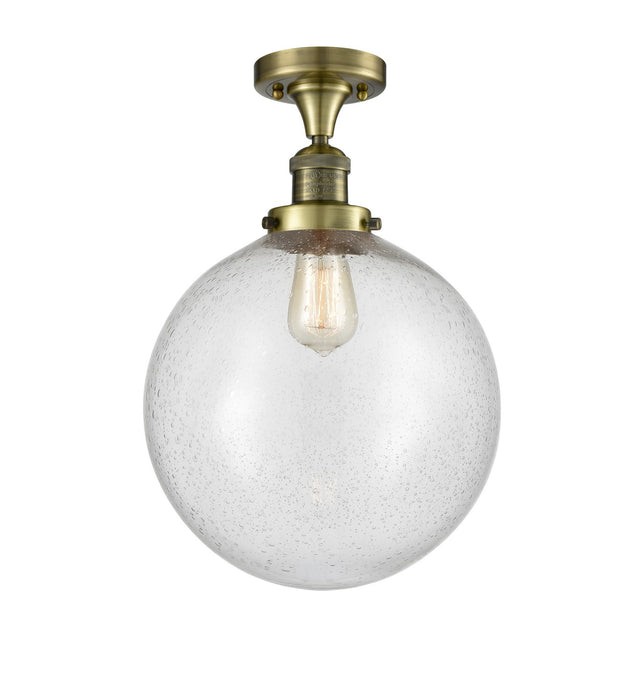 Innovations - 517-1CH-AB-G204-12 - One Light Semi-Flush Mount - Franklin Restoration - Antique Brass